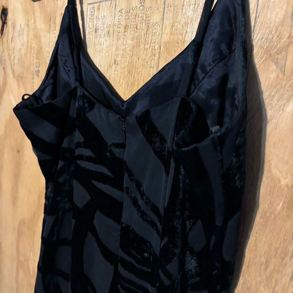 Vintage 90s Dave & Johnny Formal Velvet Black Maxi Dress Sz 8 - Picture 5 of 7